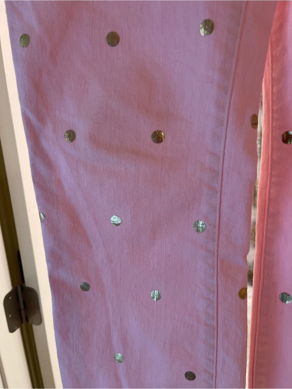 Lilly Pulitzer Pastel Pink Straight-Leg Jeans with Gold Dot Accents - Picture 5 of 5